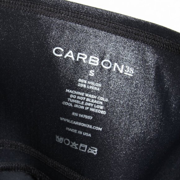 CARBON38 High Rise 7/8 Legging in Takara Shine Black Metallic Shimmer Size Small - Picture 14 of 15